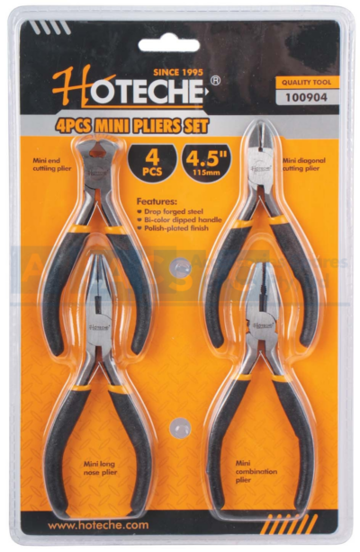 MINI PLIER SET 115MM CR-V Drop-Forged HardenedPolish-Plated Finish
