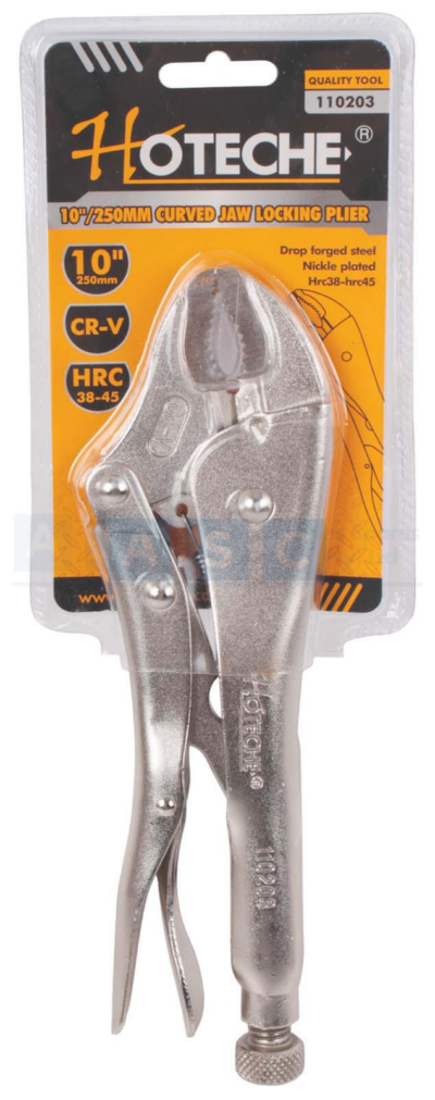 LOCKING PLIER CURVED  JAW  250MM Material:Cr-V Steel /Hrc38Â°-Hrc45Â°
