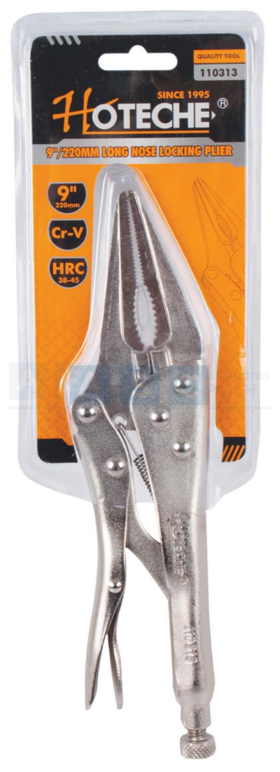 LOCKING PLIER   LONG NOSE  225MM Material:Cr-V Steel /Hrc38Â°-Hrc45Â°