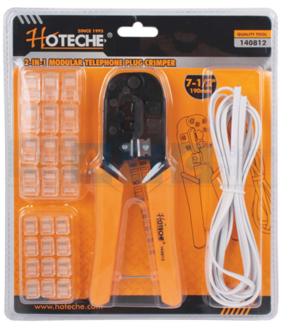 MODULAR TELEPHONE PLUG CRIMPER 2in1 For cuts-strips-crimps 2 type of plugin