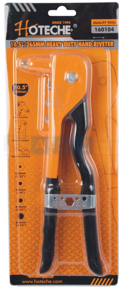 HAND POP RIVETER 250MM Hardened Steel body RIVETS-2.4/3.2/4.0/4