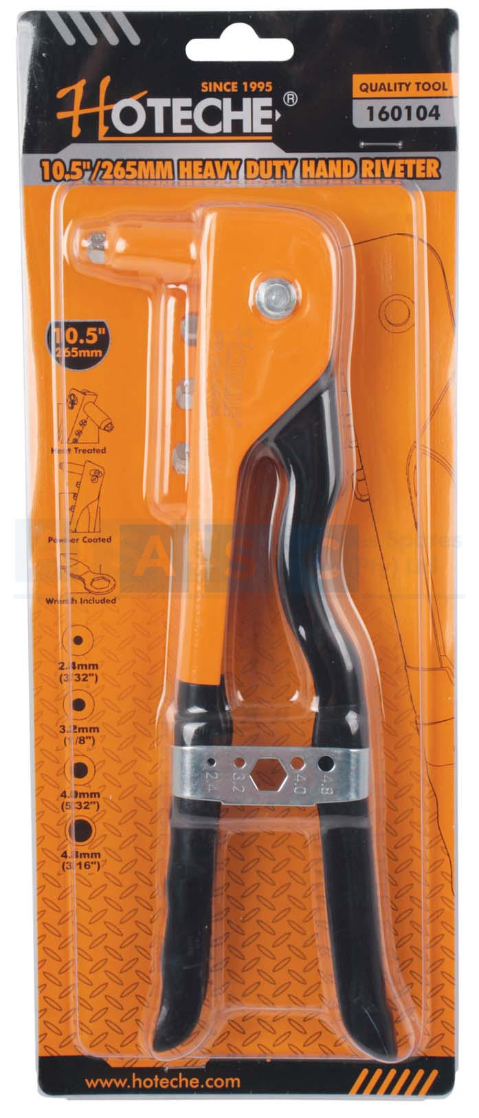 HAND POP RIVETER 250MM Hardened Steel body RIVETS-2.4/3.2/4.0/4 ...