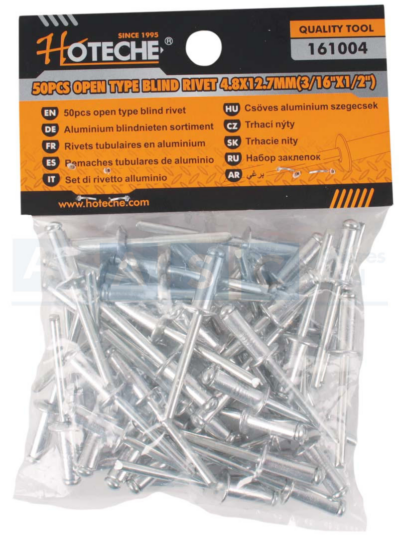 POP RIVET 4.8X12.7MM 50PCS Open Type Aluminum Alloy Body