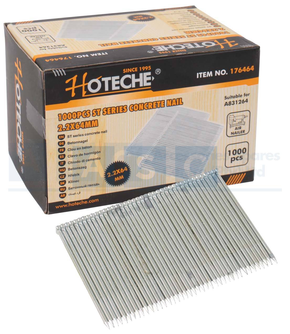 AIR NAILS ST64 SERIES L= 64MM (1000) Concrete NailLength:64Mm Wire Size:Φ2.2