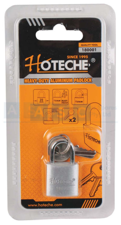 ALUMINUM H/DUTY PADLOCKS 20mm BRASS CYLINDER  W/2PC BRASS KEYS