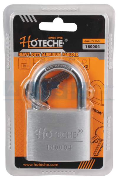 ALUMINUM H/DUTY PADLOCKS 50mm BRASS CYLINDER  W/2PC BRASS KEYS