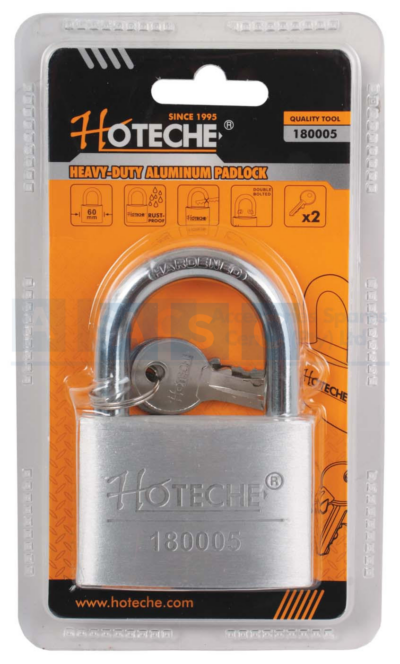ALUMINUM H/DUTY PADLOCKS 60mm BRASS CYLINDER  W/2PC BRASS KEYS