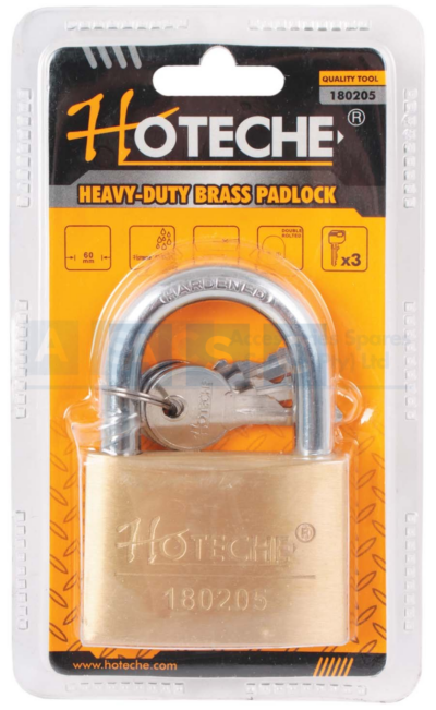 BRASS PADLOCKS 60MM W/3 KEYS 395G DOUBLE BLISTER  WILL DISCONTINUE