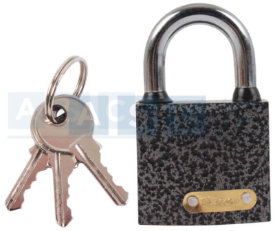 IRON PADLOCKS 38MM THICK TYPE 149.6G BRASS BARREL/ 3 NICKEL PLATED IRON KEYS