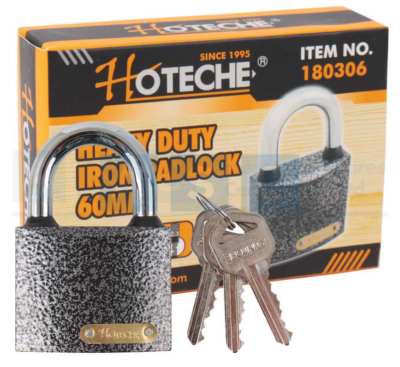IRON PADLOCKS 60MM THICK TYPE 546.7G BRASS BARREL/ 3 NICKEL PLATED IRON KEYS