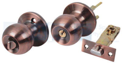 DOOR LOCK SET CYLINDRICAL RED COPPER brass lock cylinder three brass keys