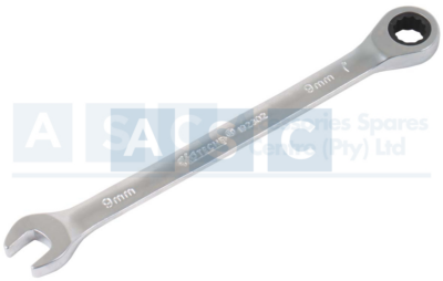 RATCHET COMB.SPANNER 9MM CRV CHROME PLATED 72 TOOTH