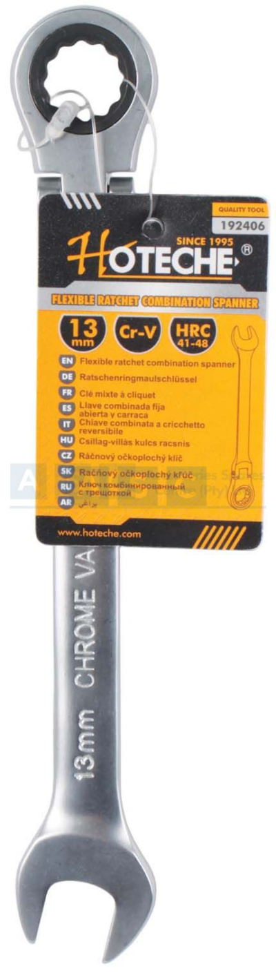 FLEXIBLE RATCHET COMB.SPANNER 13MM CRV CHROME PLATED 72 TOOTH