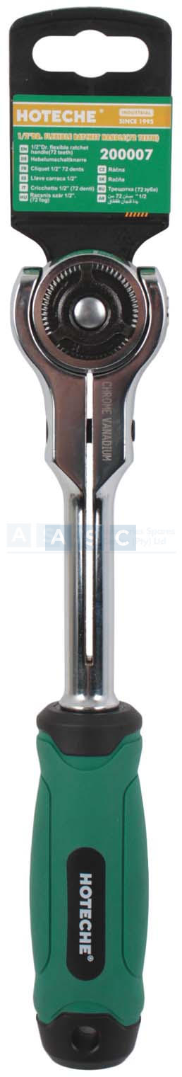 RATCHET FLEXIBLE HEAD 1/2DR. 72TH Quick Release Material:Cr-Mo Steel gear