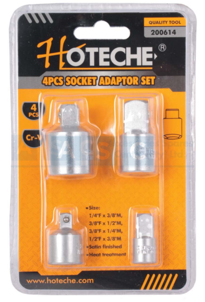 UNIV.JOINT SOCKET SET 4PCS SIZE 1/4-3/8  / 3/8-1/2 / 3/8-1/4 / 1/2-