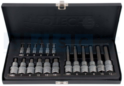 HEX BIT SET  18PCS 1/4 & 1/2 DR Material:Crv Surface: SatinFinish