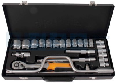 SOCKET SETS 24PC 1/2 INCH DR.  IN CASE SOCKETS 10 - 24/27/30/32 MM 2Pcs Extensi