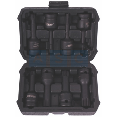 HEX BIT SC/SET IMPACT 1/2DR (M) 8PCS Material :CR-MO surface :black phosphate