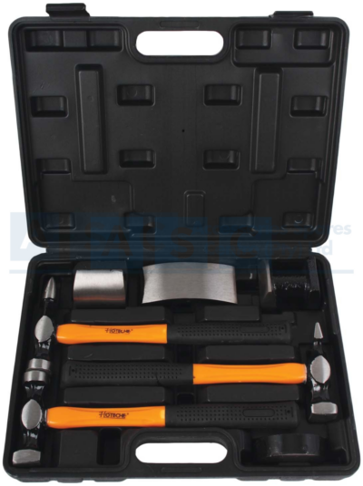 PANEL BEATING KIT 7PCS W/BLOW MOULD CASE Drop-Forged HeadFiber-Glass Handle With