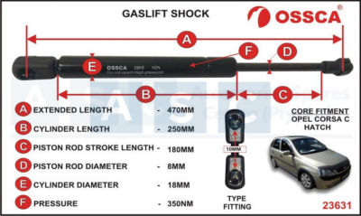 GASLIFT CORSA [C] HATCH 1.4 1.6 1.8 2. (470MM-350NM)