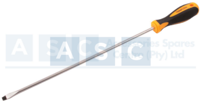 SCREWDRIVER FLAT 6X300MM CR-V SATIN FINISH BLK HEAD & MAGNETIC TIP