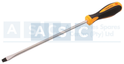 SCREWDRIVER FLAT 8X250MM CR-V SATIN FINISH BLK HEAD & MAGNETIC TIP