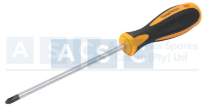 SCREWDRIVER PHILLIPS PH2X150MM CR-V SATIN FINISH BLK HEAD & MAGNETIC TIP