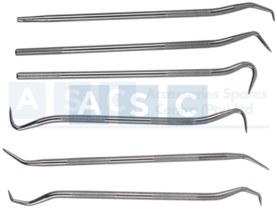 HOOK PICK & SET 6PCS Set of assorted picks and hooks.