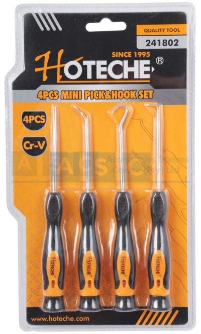 MINI PICK & HOOK SET 4PCS CV-R 1X STRAIGHT PICK / 1X ANGLE HOOK /