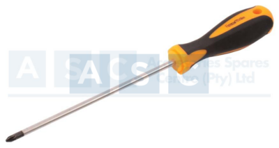 SCREWDRIVER POZI PZ1X150MM CR-V SATIN FINISH BLK HEAD & MAGNETIC TIP