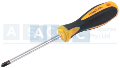 SCREWDRIVER POZI PZ2X100MM CR-V SATIN FINISH BLK HEAD & MAGNETIC TIP