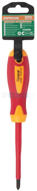 SCREWDRIVER VDE PH2x100MM  1000V Material:Cr -V   Bi-Color Comfortable