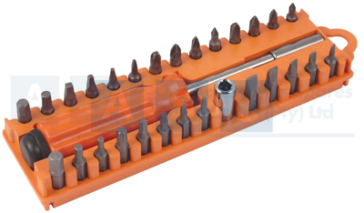 BIT SET 29PC W/RATCHET S/DRIVER 26pcs CRV Bits(6.35X25mm):PZ0/PZ1/PZ2