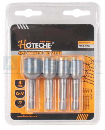 MAGNETIC NUT DRIVER 4PCS 6/8/10/12MM CRV 6X50MM
