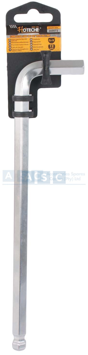 ALLEN KEY EXTRA LONG W/BALL END 12MM Material:Crv  /Satin Finish