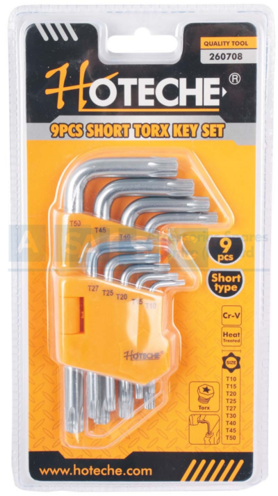 9 PCE OFFSET TORX KEY SET Torx With Hole    Material:Cr -V