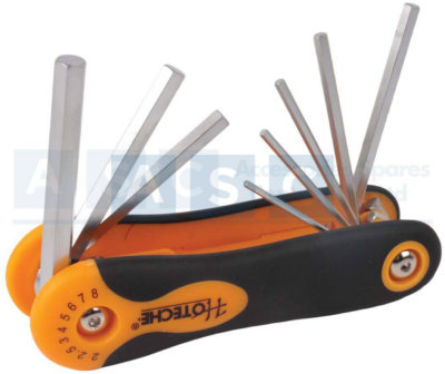 FOLDING HEX KEY SET  8PCS size:2-2.5-3-4-5-6-7-8mm CR-V  Satin