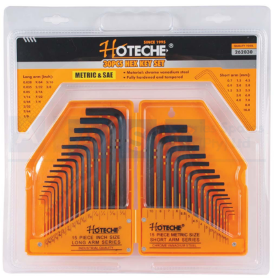 ALLEN KEY 30PCS METRIC/SAE Material:CR-V  black finished  Pvc case