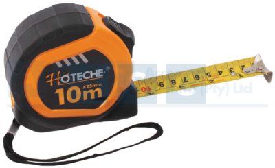 MEASURING TAPE 10M X 25MM ABS + TPR SHELL HIGH CARBON STEEL