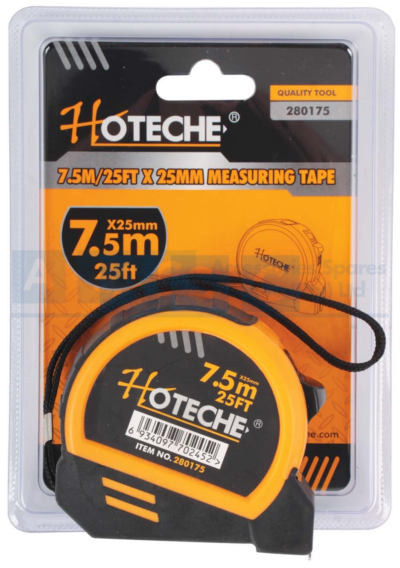 MEASURING TAPE 7.5MX25MM  Metric /Inch Material:Abs+Tpr ShellHigh Carbon Steel