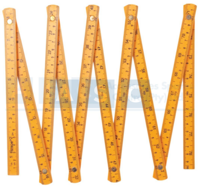 RULER PLASTIC FOLD TYPE 2M/10FOLDS ABS METIC/INHES /HOT INCISED GRADUATION