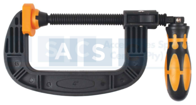 QUICK RELEASE G-CLAMP CLAMP  100MM Nylon bodyABS+TPR handle    PE/TPR jaws
