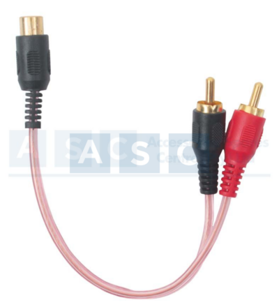 RCA CABLE CLEAR PINK 2 MALE 1 FEMALE