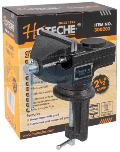 TABLE VICE 65mm SWIVEL BASE W/ANVIL HARDENED AND TEMPERED JAW SIZE 65MM