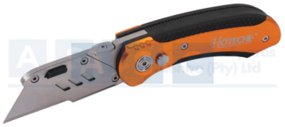 UTILITY FOLDING KNIFE  W/5 BLADES ALUM.ALLOY  W/TPR QUICK CHANGE BLADE