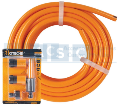GARDEN HOSE  13MM(15M) W/4PCS NOZ/SET Materialï¼PVC hose   PP nozzle