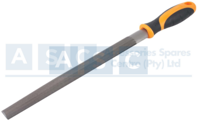 FILE 250MM HALF RND STEEL W/PLASTIC HAND T12 SATIN FINISH SECOND TEETH/PP+TPR