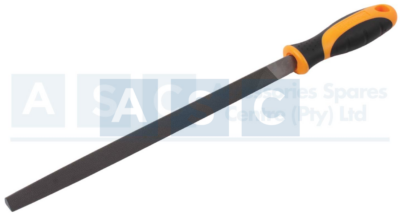 FILE 250MM TRIANGULAR STEEL W/PLASTIC HA T12 SATIN FINISH SECOND TEETH/PP+TPR