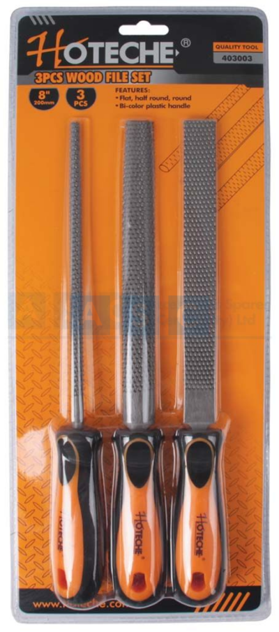 WOOD RASP 200MM 3PCS high carbon steel PP+TPR handle