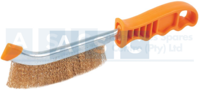 KNIFE BRUSH 250MM STEEL WIRE Plastic Handle   Surface: Copper Coated